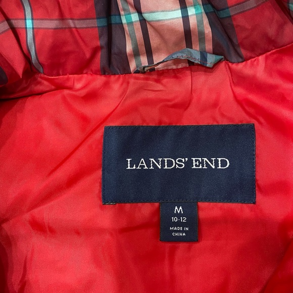 Land’s End Plaid Puffer Vest - Picture 2 of 5